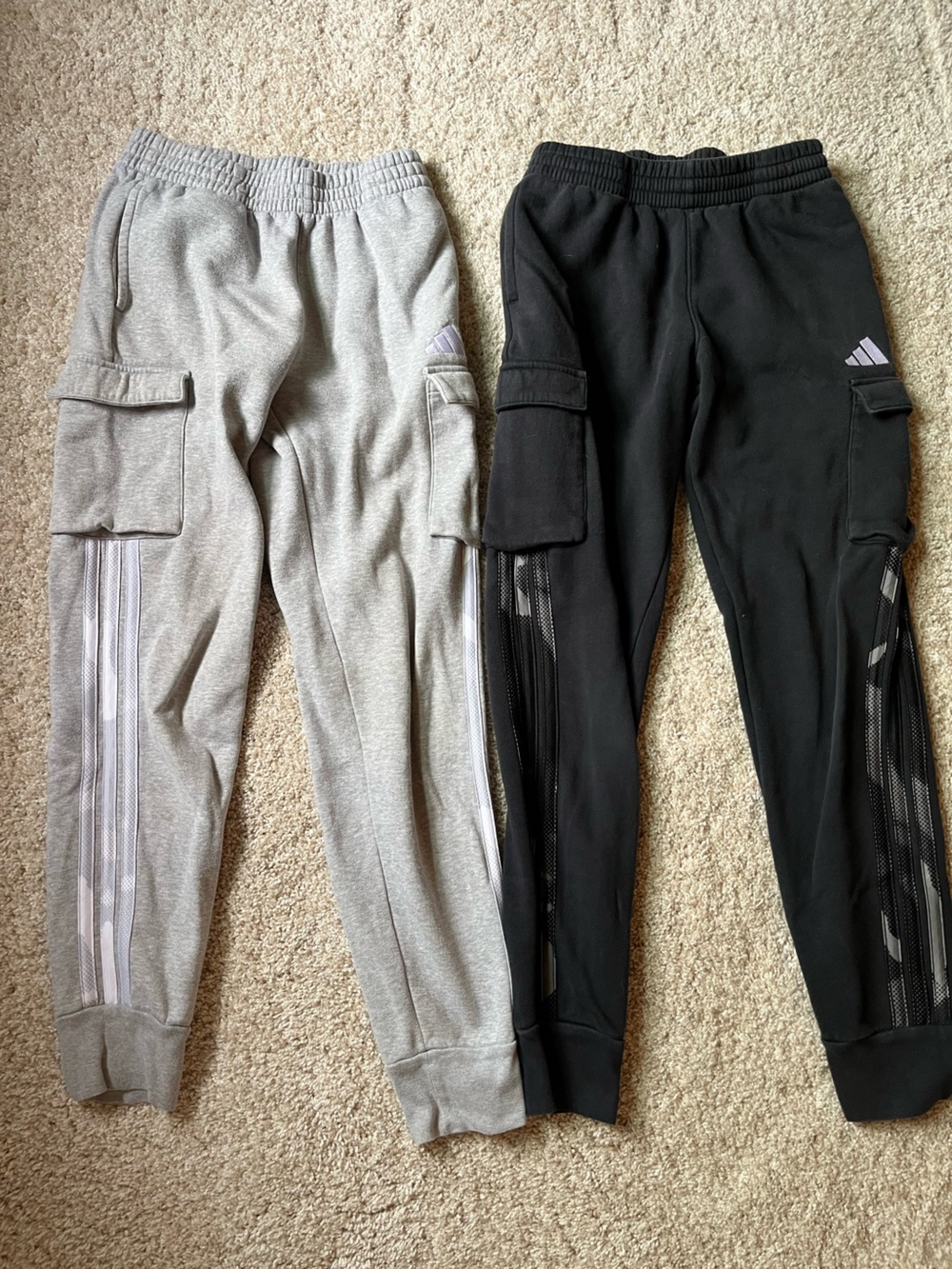 Lot of 2 adidas boys cargo fleece pants